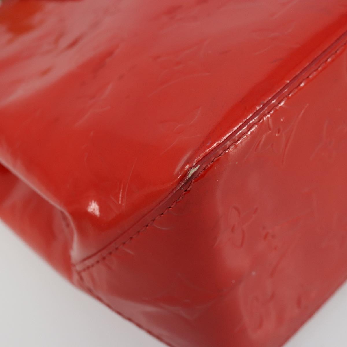 LOUIS VUITTON Monogram Vernis Reade PM Hand Bag Red Rouge M91088 LV Auth 181656