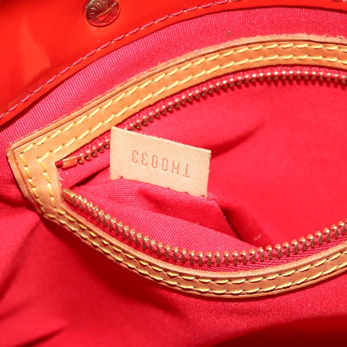 LOUIS VUITTON Monogram Vernis Reade PM Hand Bag Red Rouge M91088 LV Auth 181656