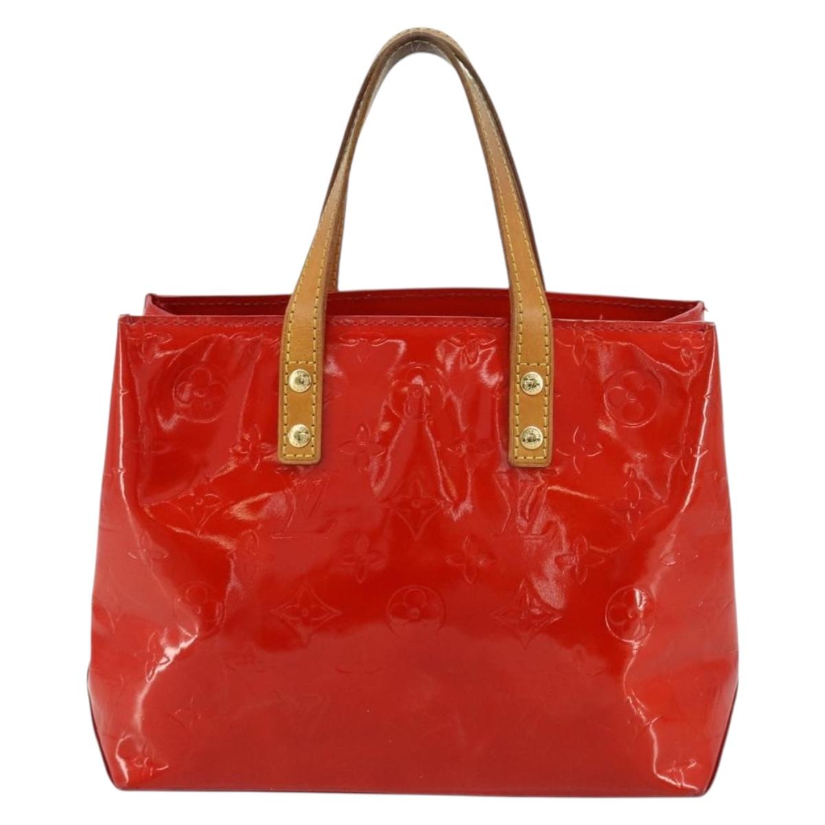 LOUIS VUITTON Monogram Vernis Reade PM Hand Bag Red Rouge M91088 LV Auth 181656