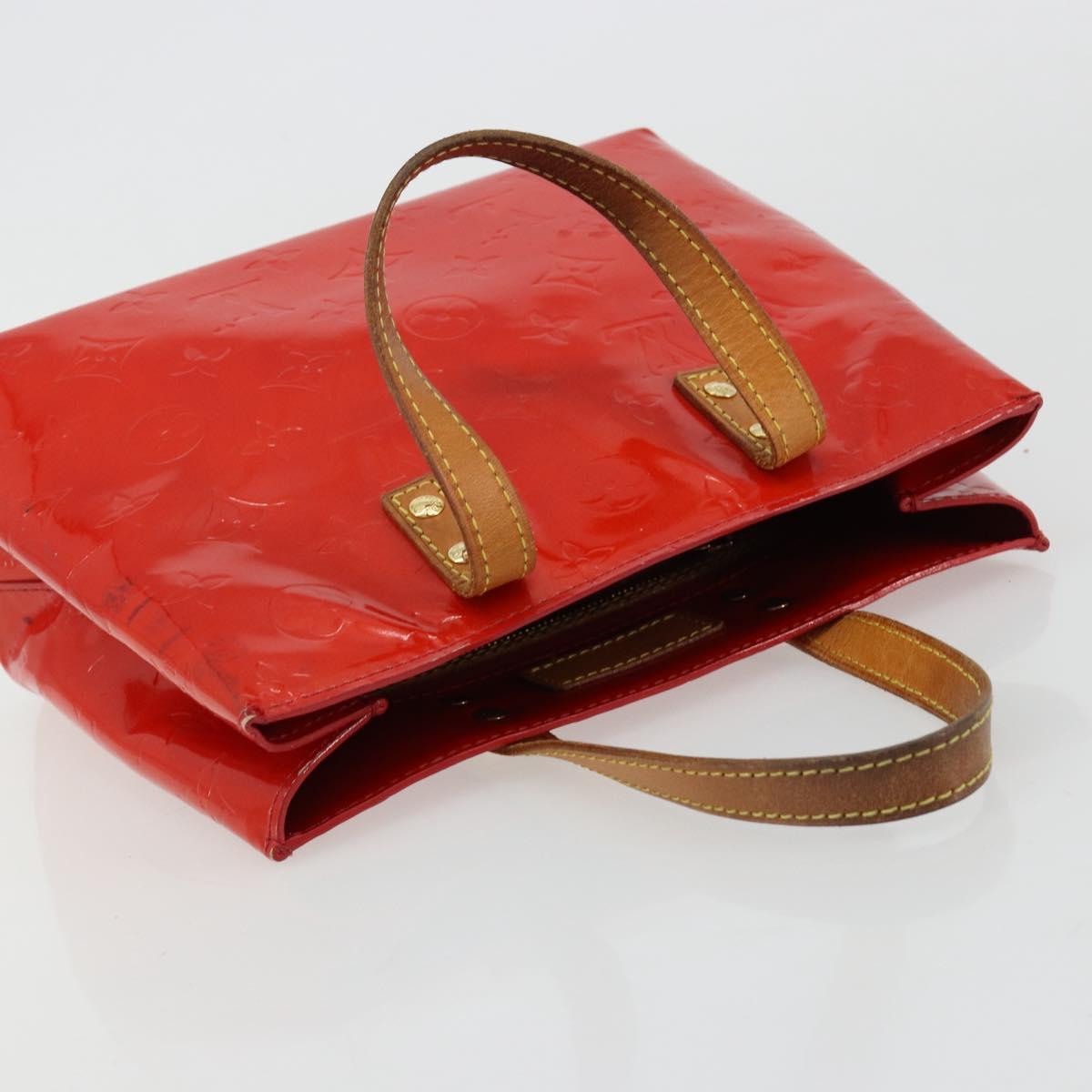 LOUIS VUITTON Monogram Vernis Reade PM Hand Bag Red Rouge M91088 LV Auth 181656