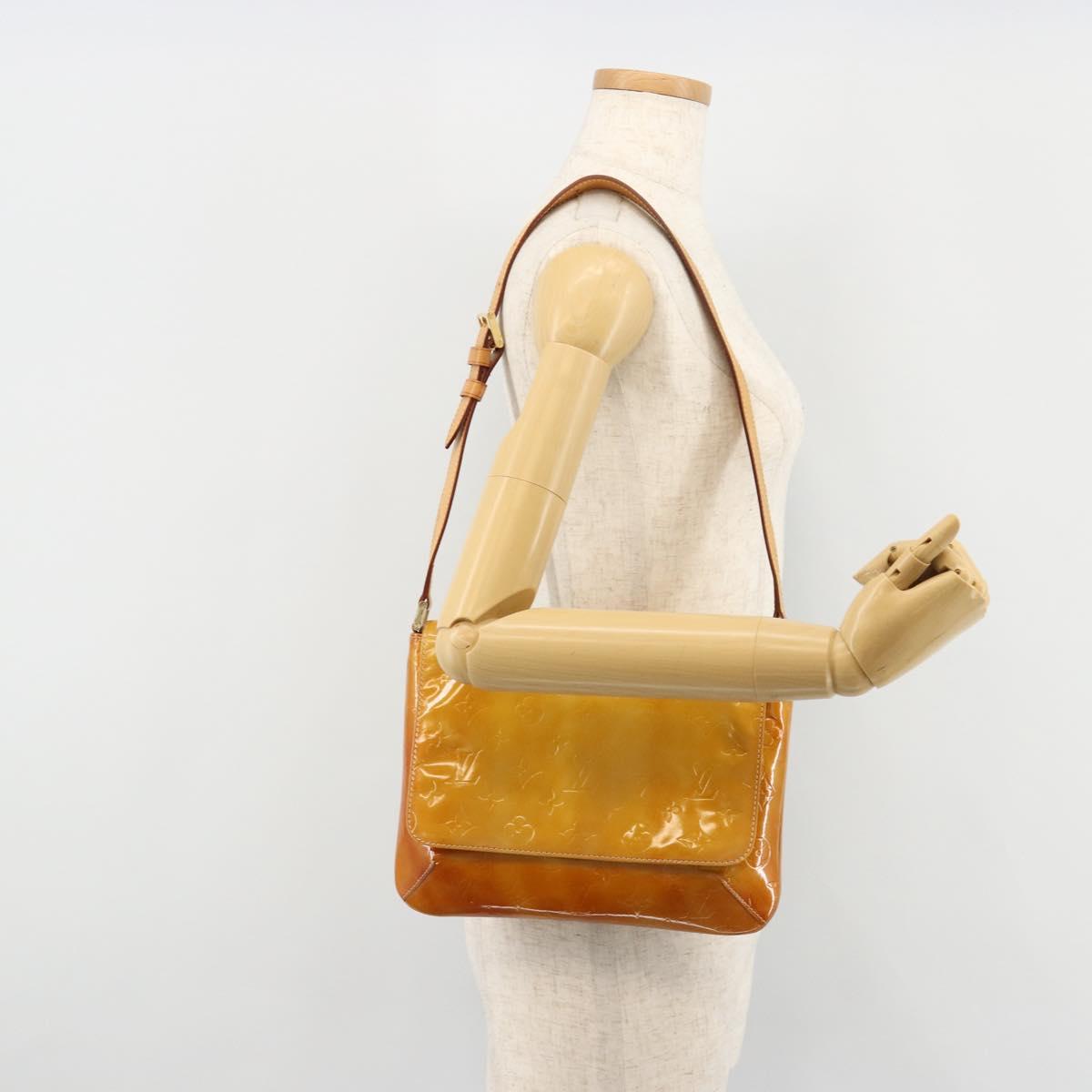 LOUIS VUITTON Monogram Vernis Thompson Street Bag Beige M91301 LV Auth 181659