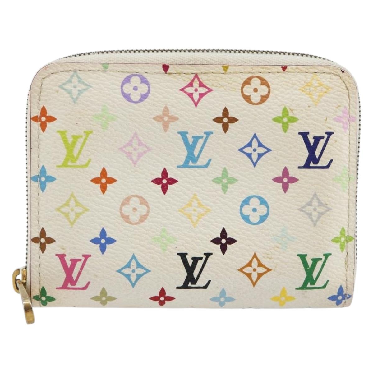 LOUIS VUITTON Monogram Multicolor Zippy Coin Purse White M93741 LV Auth 181665A