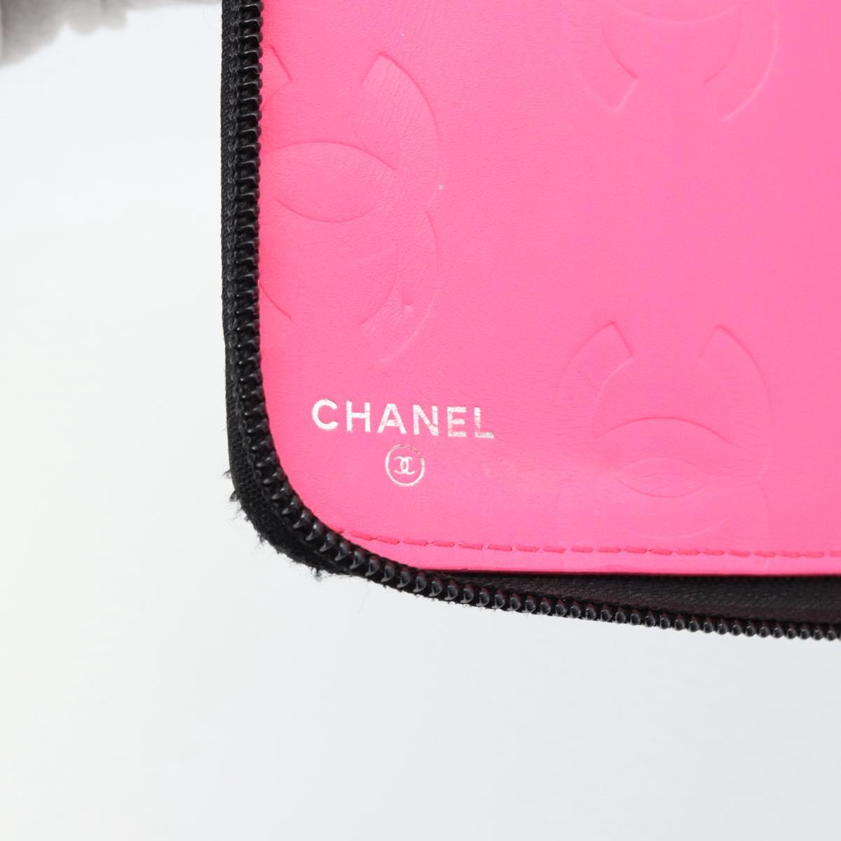 CHANEL Matelasse Cambon Line Wallet Leather Black Silver CC Auth 181671A