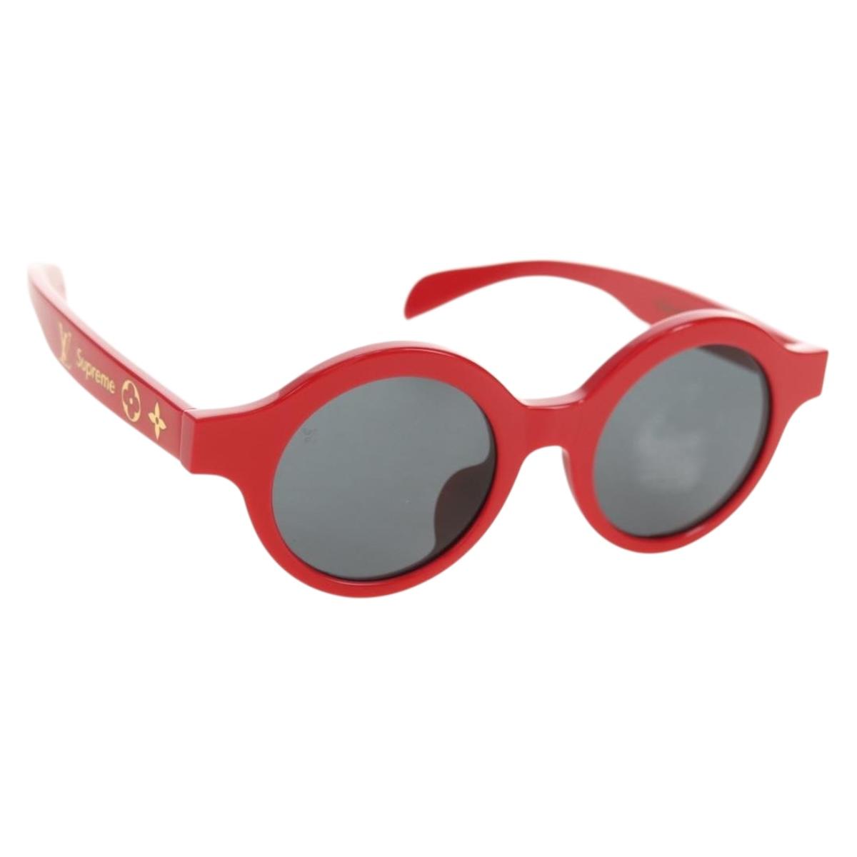 LOUIS VUITTON Supreme collaboration Sunglasses plastic Red Z0989E Auth 181672SM