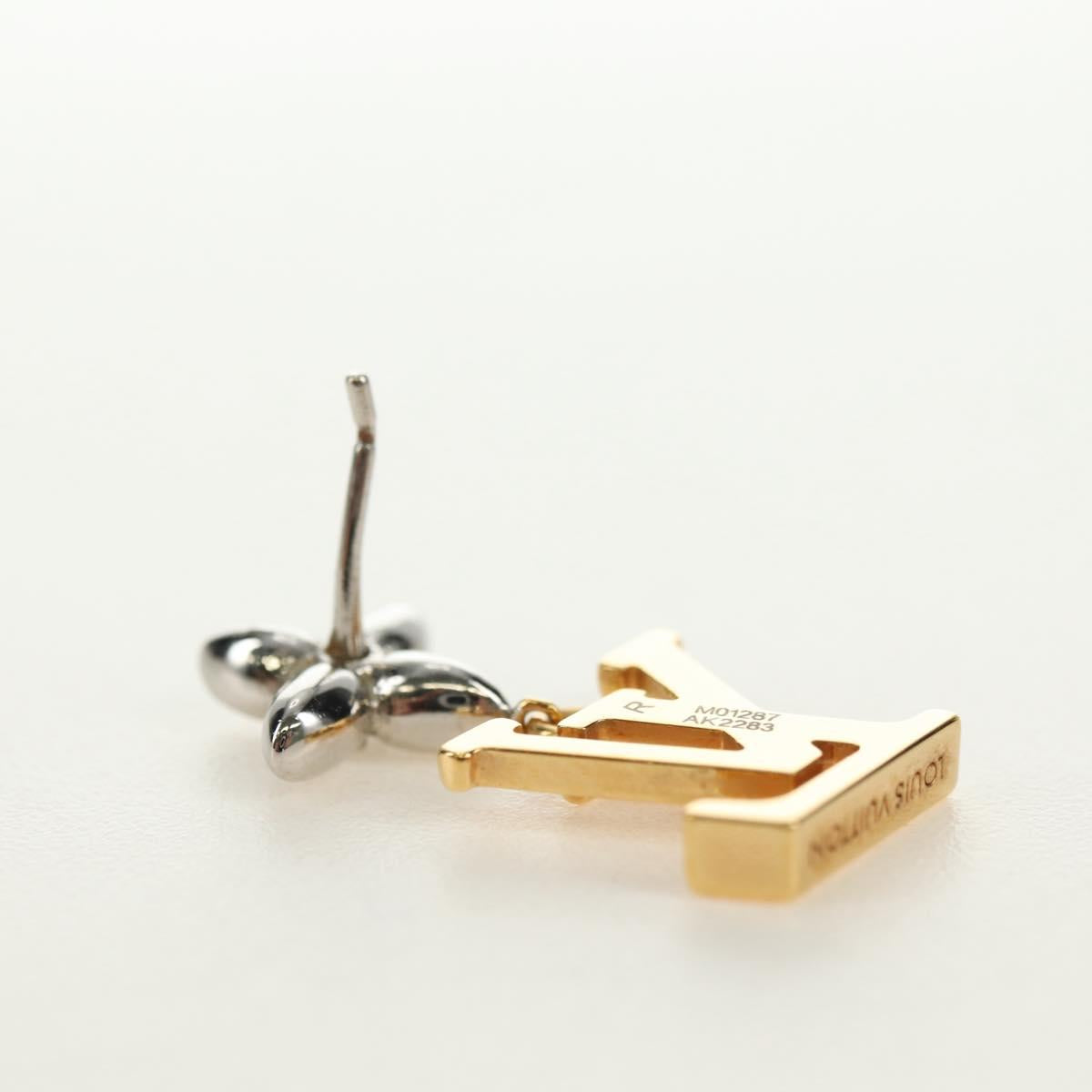 LOUIS VUITTON Pierce LV Iconic Flower Earring Gold Tone M01287 LV Auth 181684M