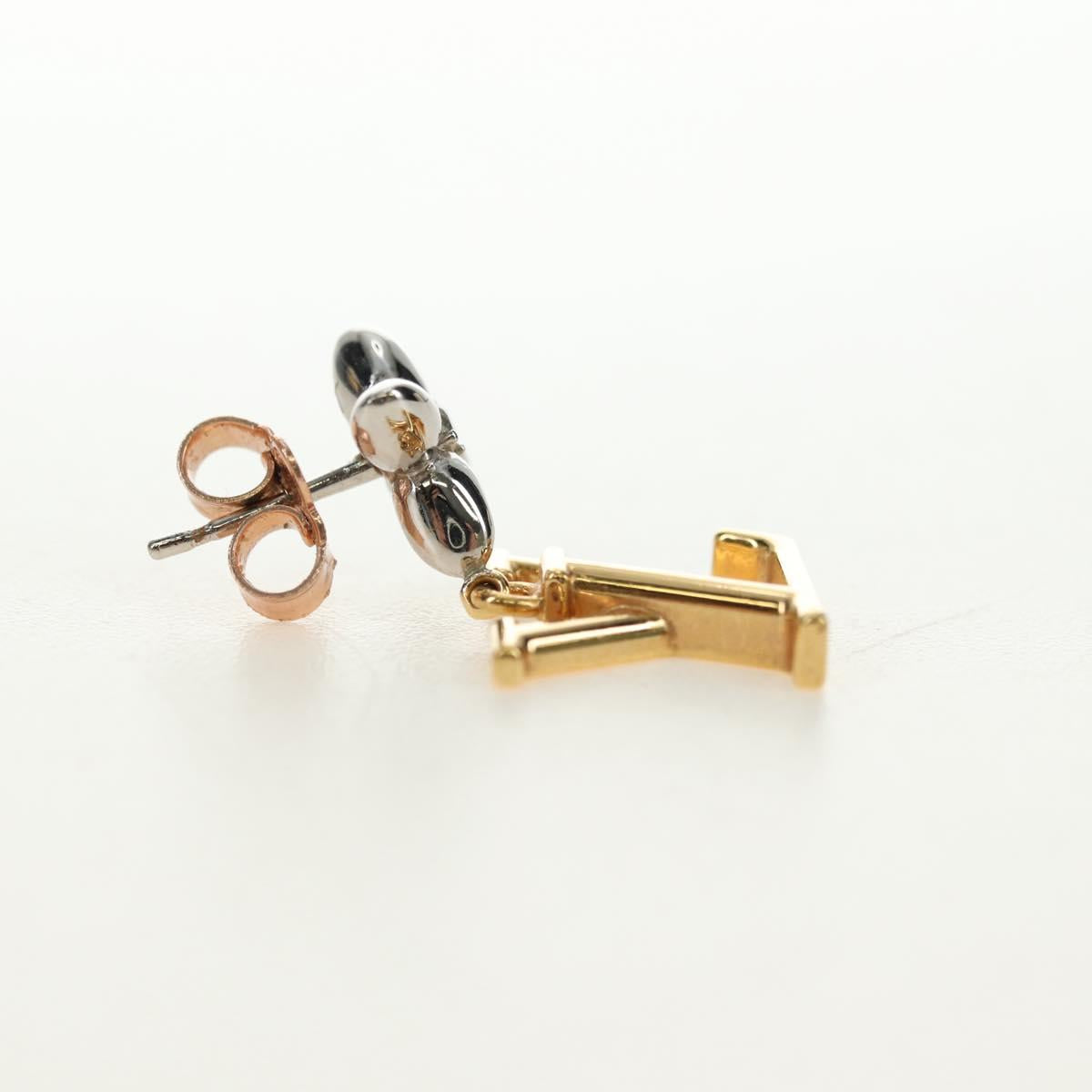 LOUIS VUITTON Pierce LV Iconic Flower Earring Gold Tone M01287 LV Auth 181684M