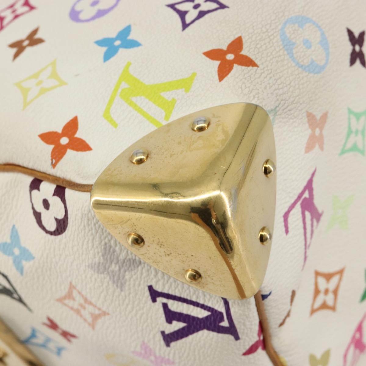 LOUIS VUITTON Monogram Multicolor Speedy 30 Bag White Bron M92643 LV Auth 181700