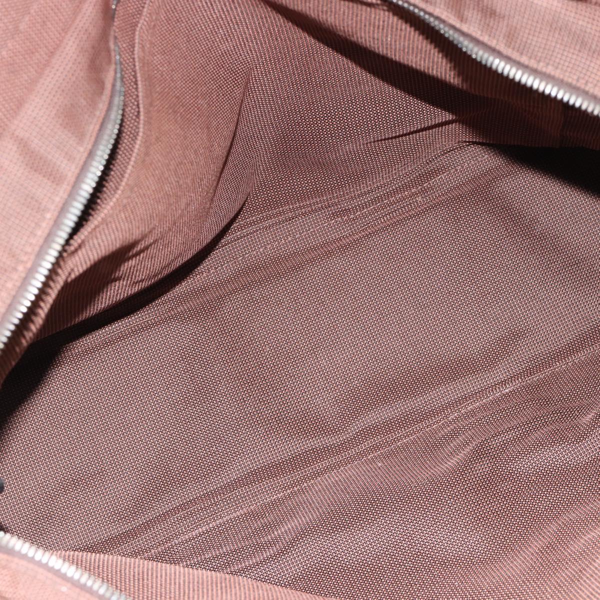 HERMES Fourre Tout MM Hand Bag Canvas Brown Silver Auth 181710