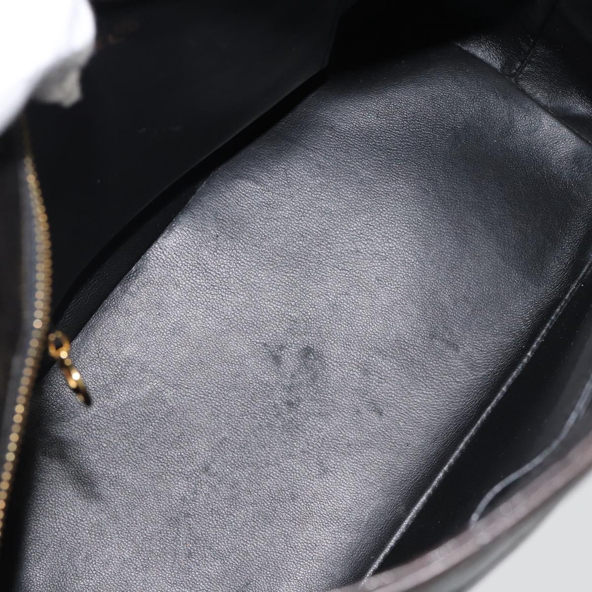 CHANEL Matelasse Reprint Tote Bag Lamb Skin Black Gold CC Auth 181711A
