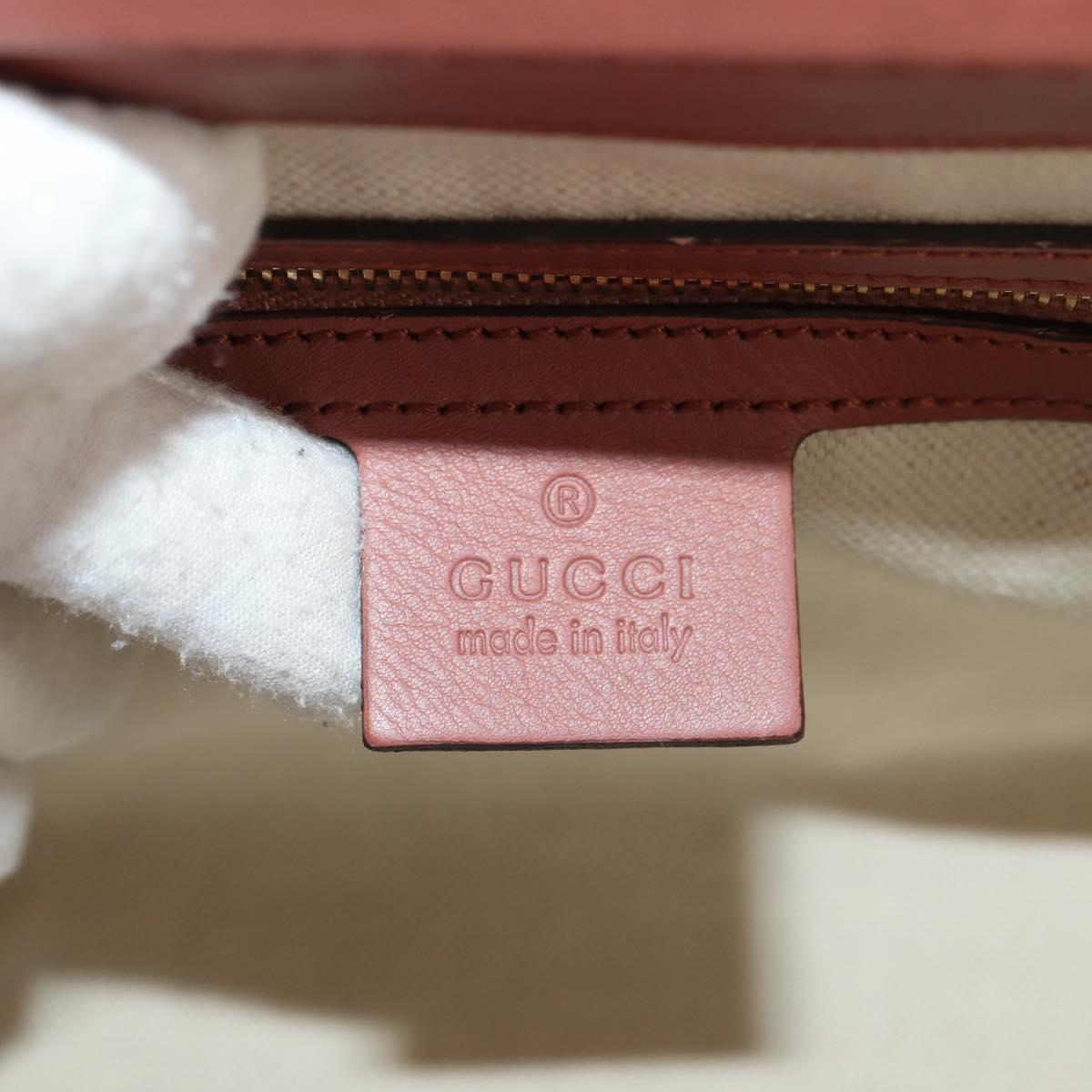 GUCCI Bamboo Hand Bag Leather 2way Pink Gold 308385 Auth 181722V