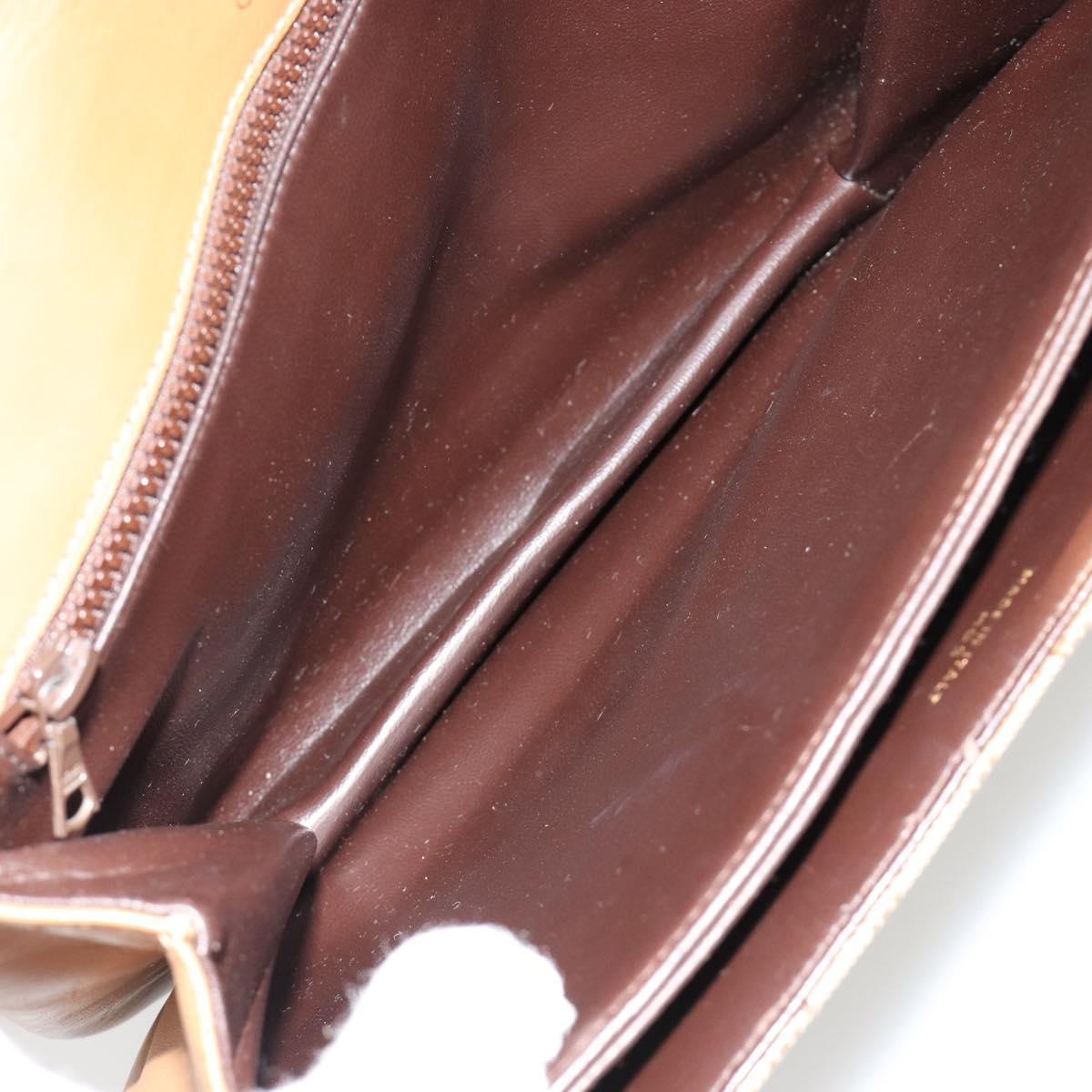 CELINE Macadam Canvas Shoulder Bag PVC Beige Gold Auth 181725