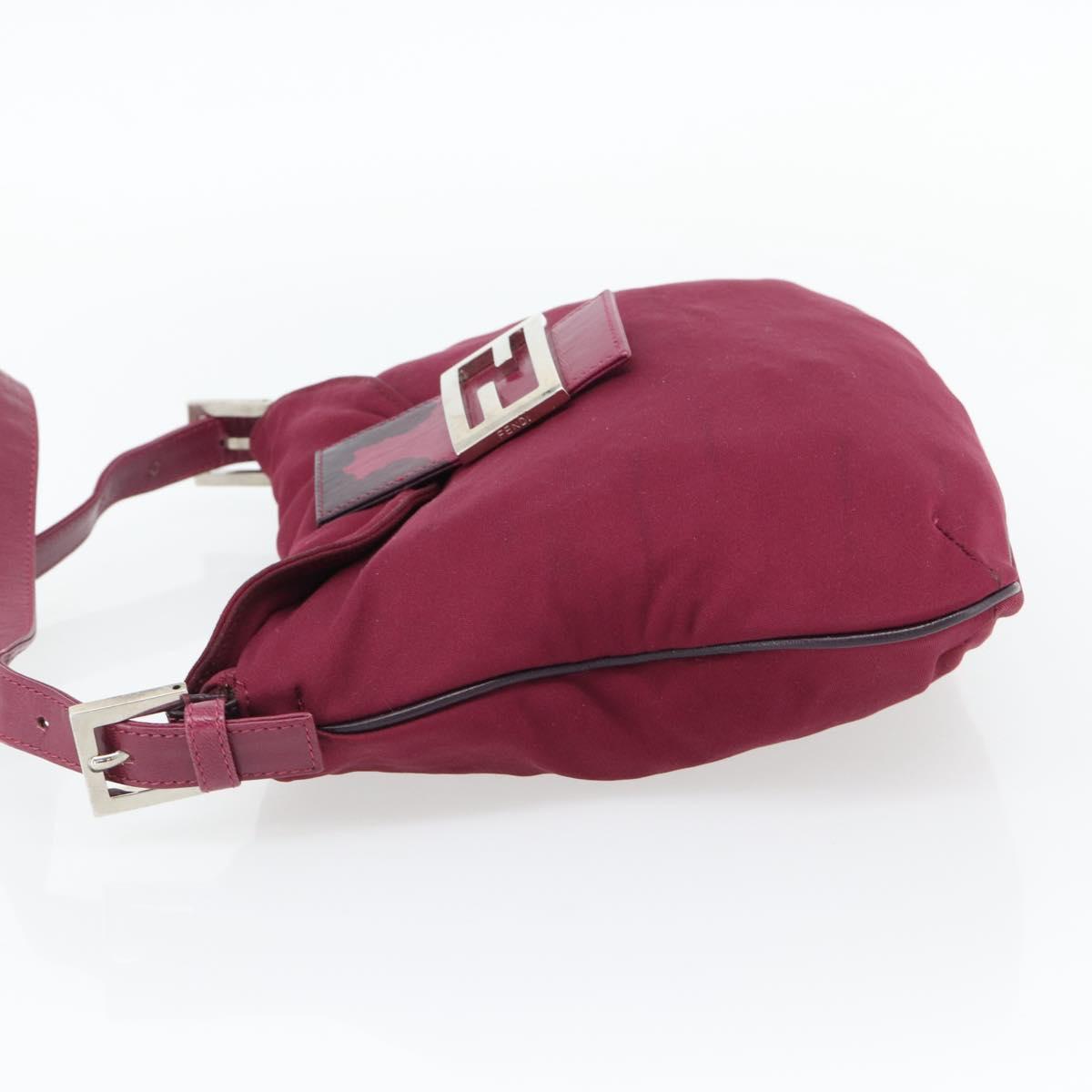 FENDI Mamma Baguette Shoulder Bag Jersey Purple Silver Auth 181726
