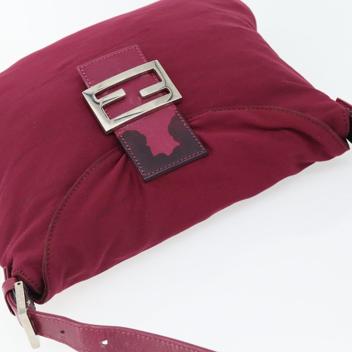 FENDI Mamma Baguette Shoulder Bag Jersey Purple Silver Auth 181726