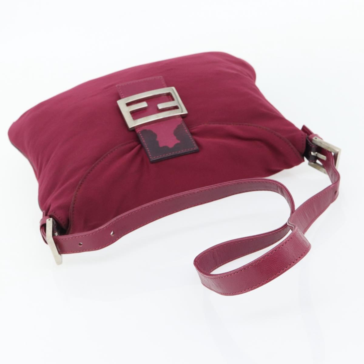FENDI Mamma Baguette Shoulder Bag Jersey Purple Silver Auth 181726