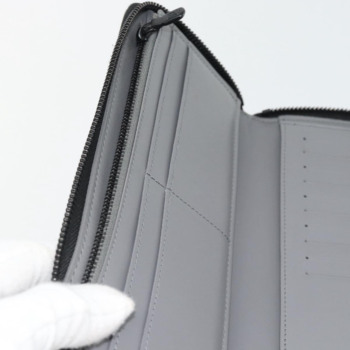 LOUIS VUITTON Monogram Shadow Zippy Wallet Vertical Gray M81384 LV Auth 181734A