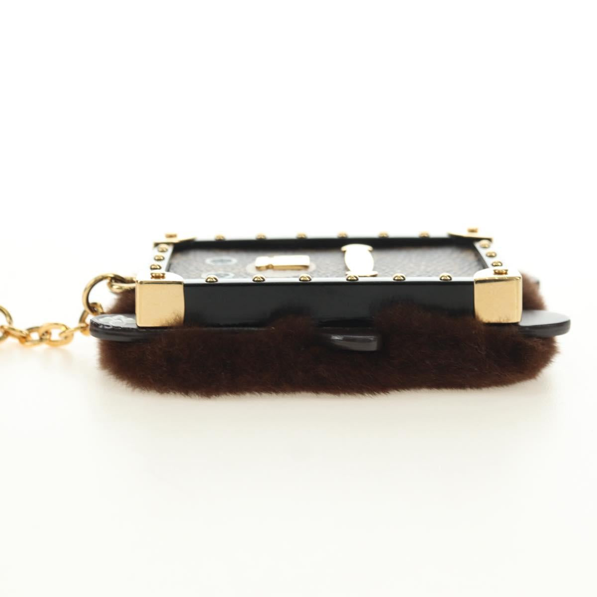 LOUIS VUITTON Monogram Bijoux Sack Wild Fur Key Holder M68451 LV Auth 181735M