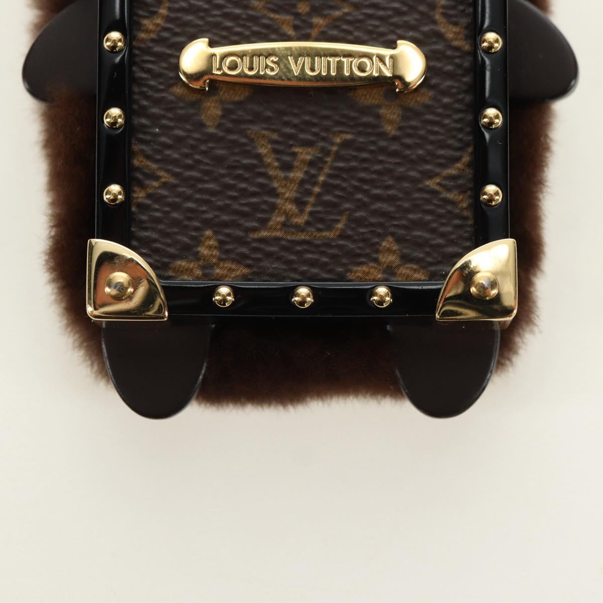 LOUIS VUITTON Monogram Bijoux Sack Wild Fur Key Holder M68451 LV Auth 181735M