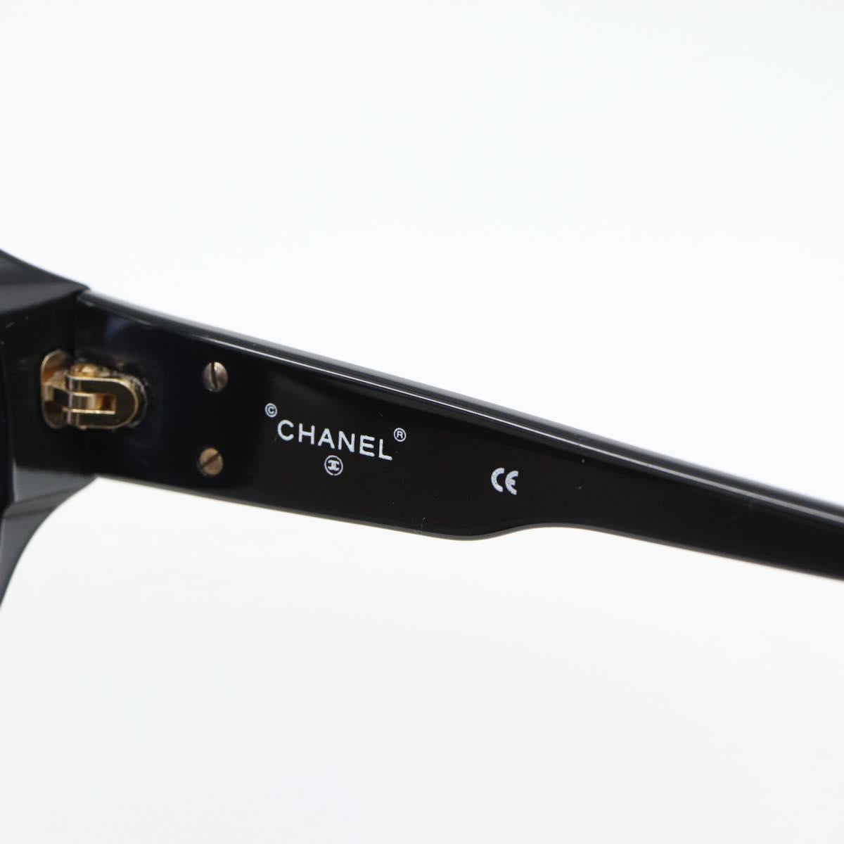 CHANEL COCO Mark Sunglasses plastic Black CC Auth 181746