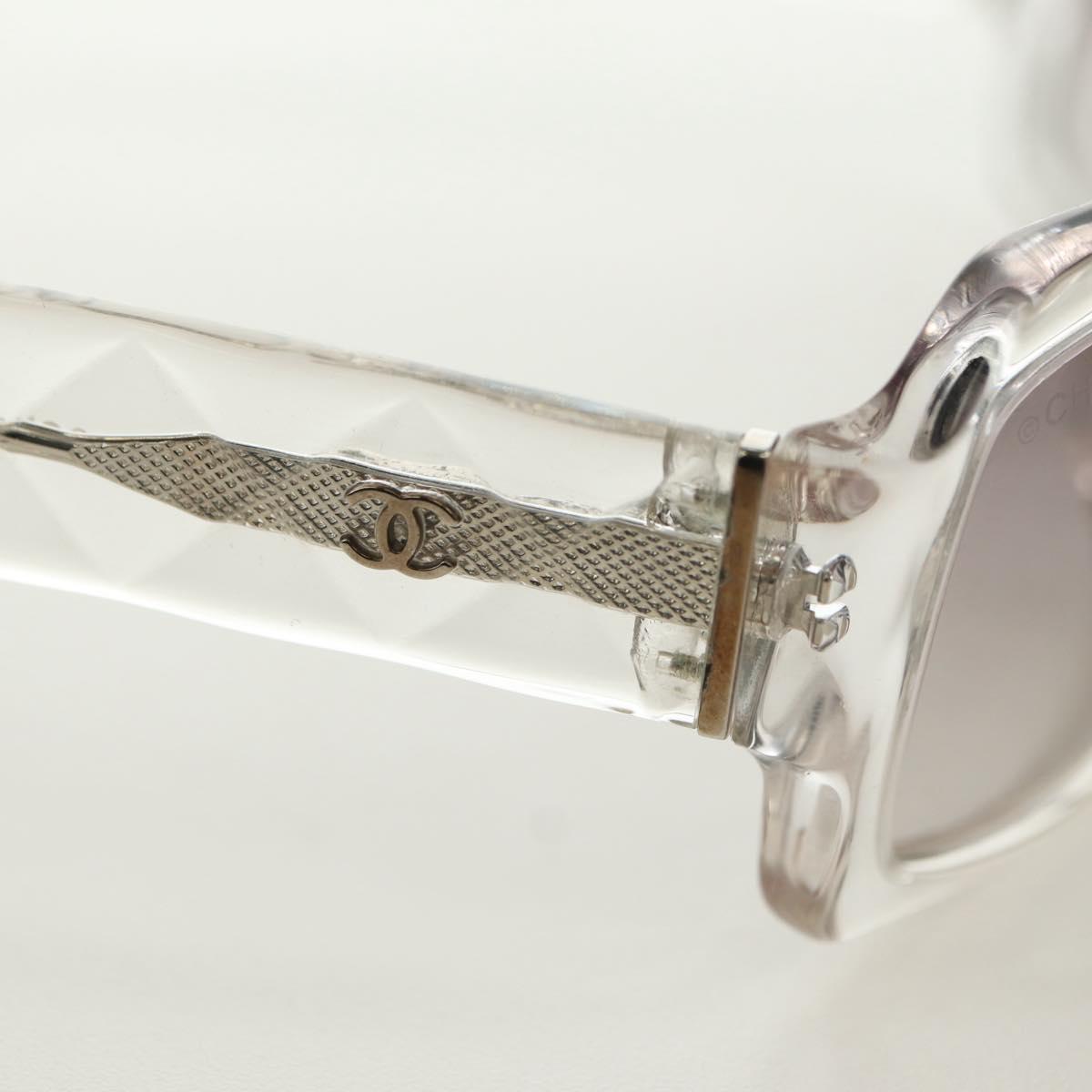 CHANEL COCO Mark Sunglasses plastic Clear CC Auth 181748M