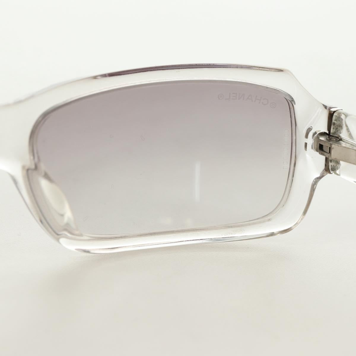 CHANEL COCO Mark Sunglasses plastic Clear CC Auth 181748M