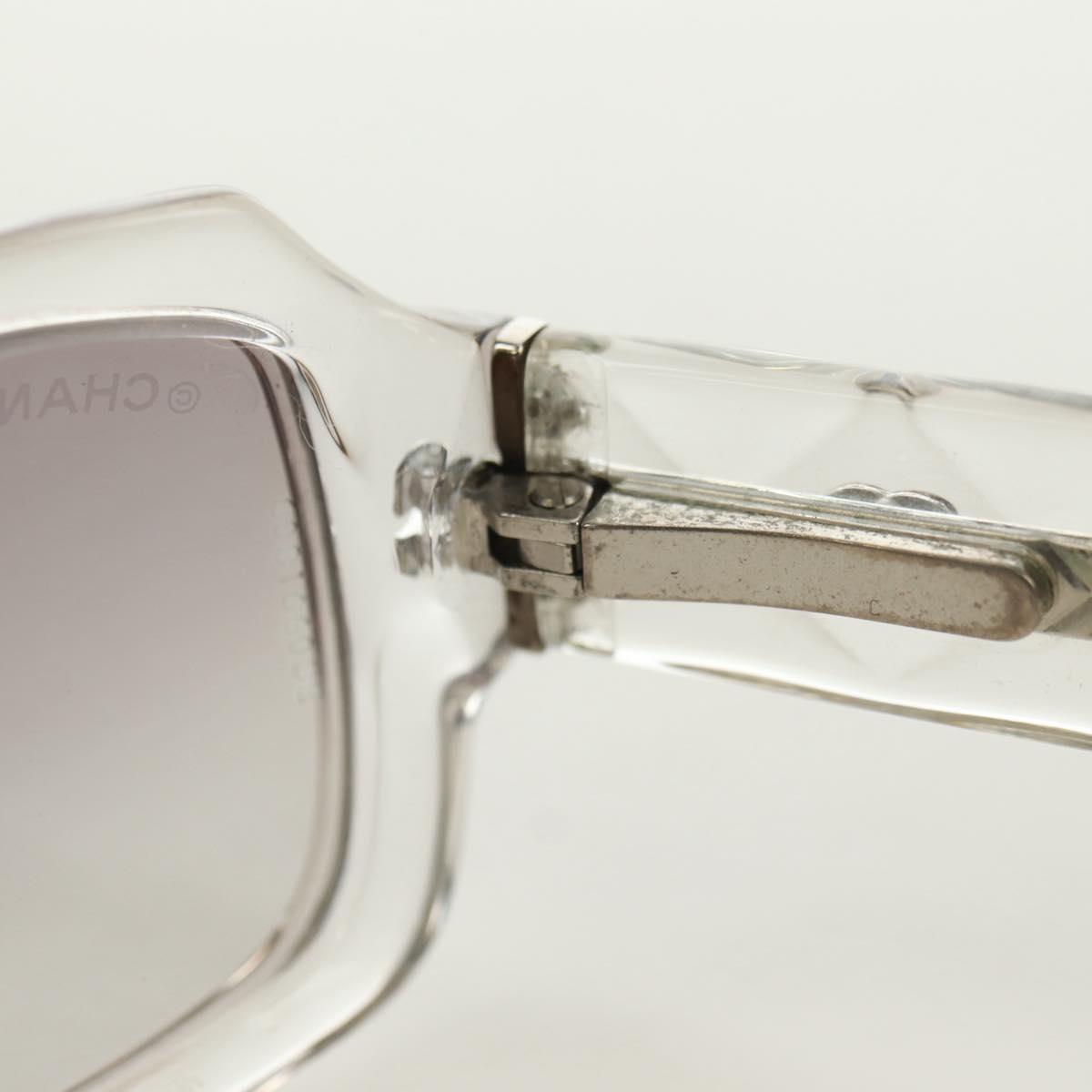 CHANEL COCO Mark Sunglasses plastic Clear CC Auth 181748M