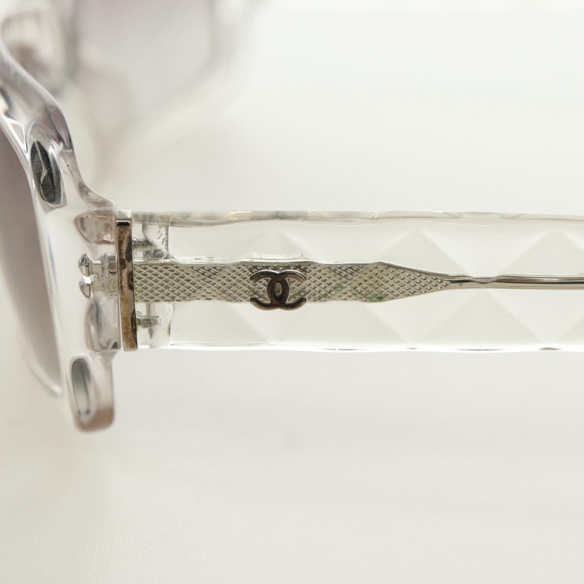 CHANEL COCO Mark Sunglasses plastic Clear CC Auth 181748M