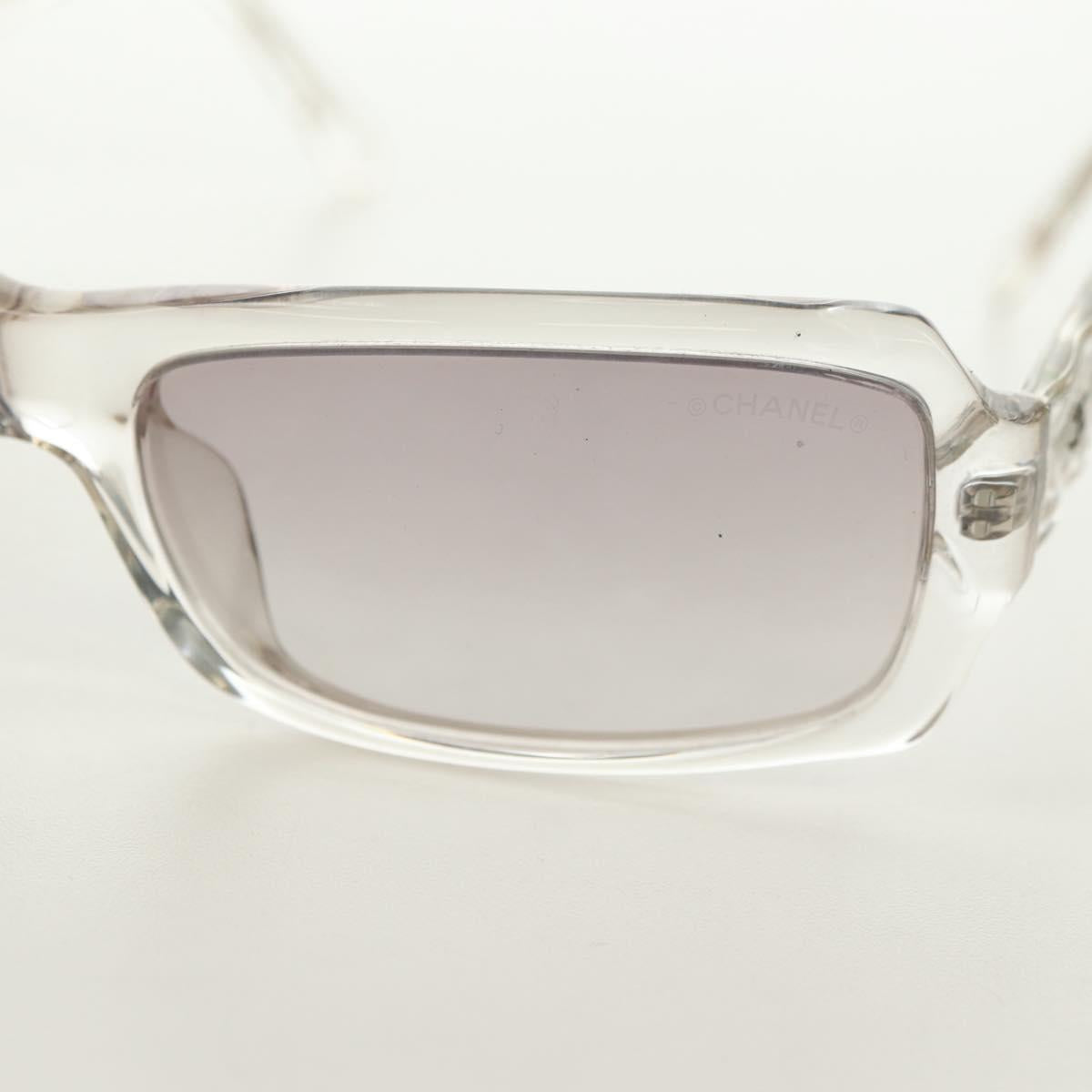 CHANEL COCO Mark Sunglasses plastic Clear CC Auth 181748M