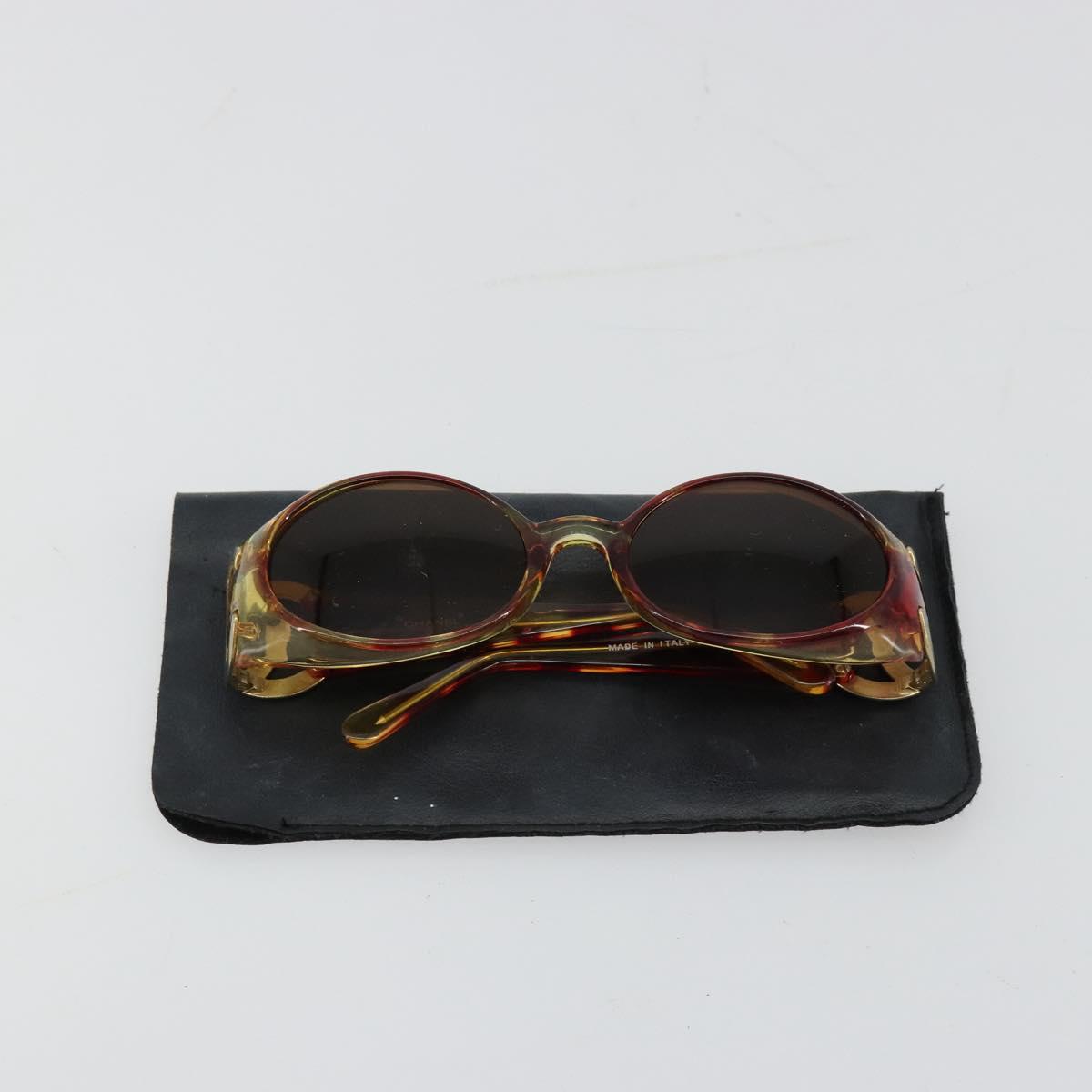 CHANEL COCO Mark Sunglasses plastic Orange CC Auth 181749
