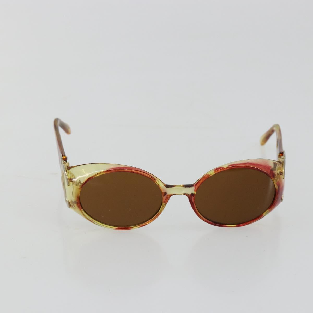 CHANEL COCO Mark Sunglasses plastic Orange CC Auth 181749