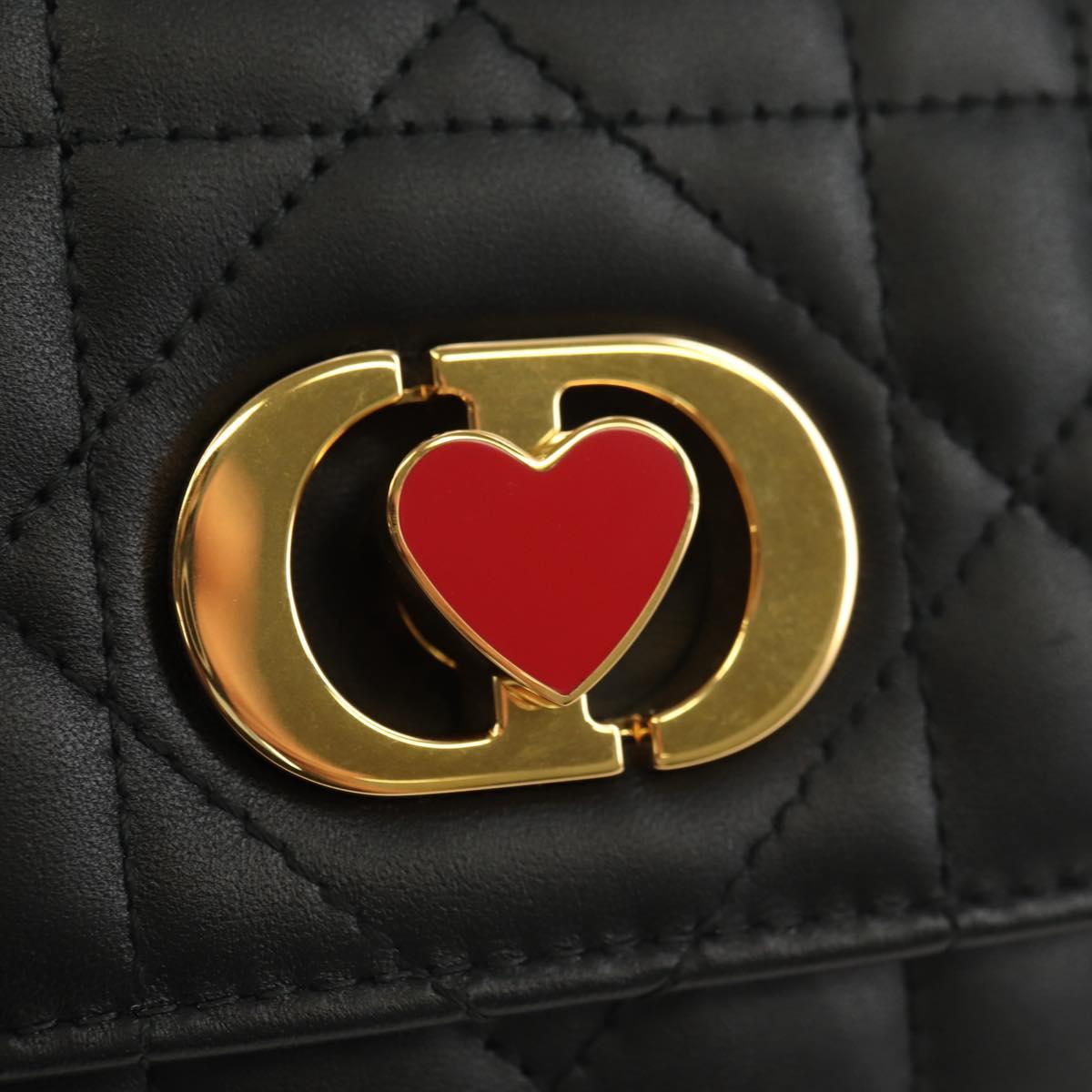 Christian Dior Cannage Caro Miss Dior Chain Bag Lamb Skin 2way Auth 181756SAM