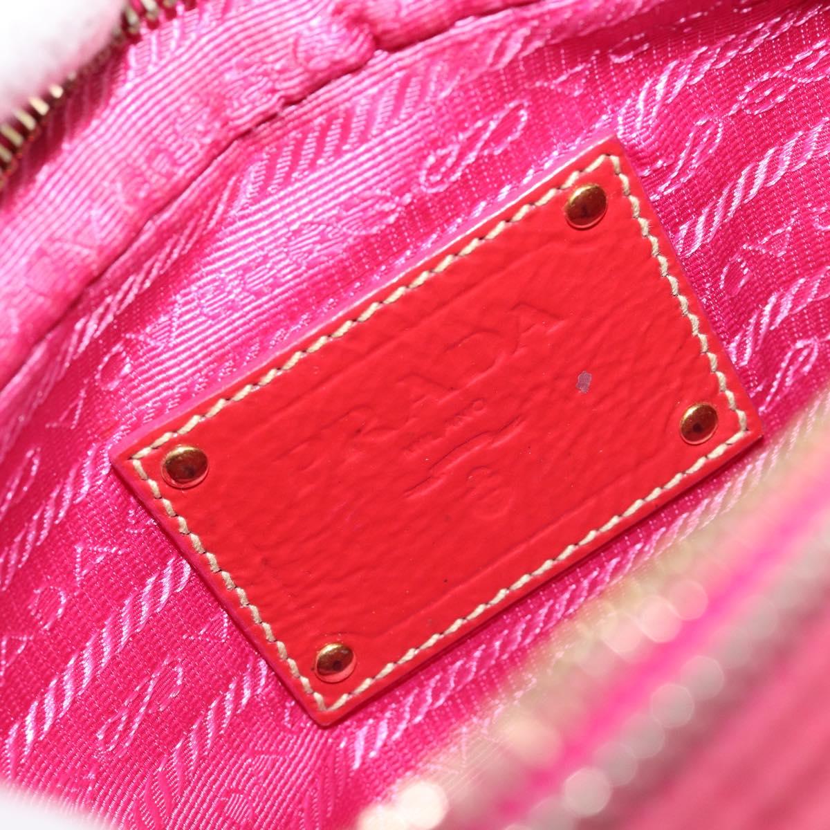 PRADA Shoulder Bag Nylon Pink Gold Auth 181758