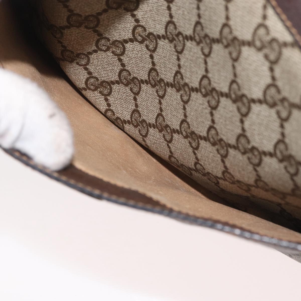 GUCCI GG Supreme Web Sherry Line Shoulder Bag PVC Beige Gold 010 378 Auth 181765