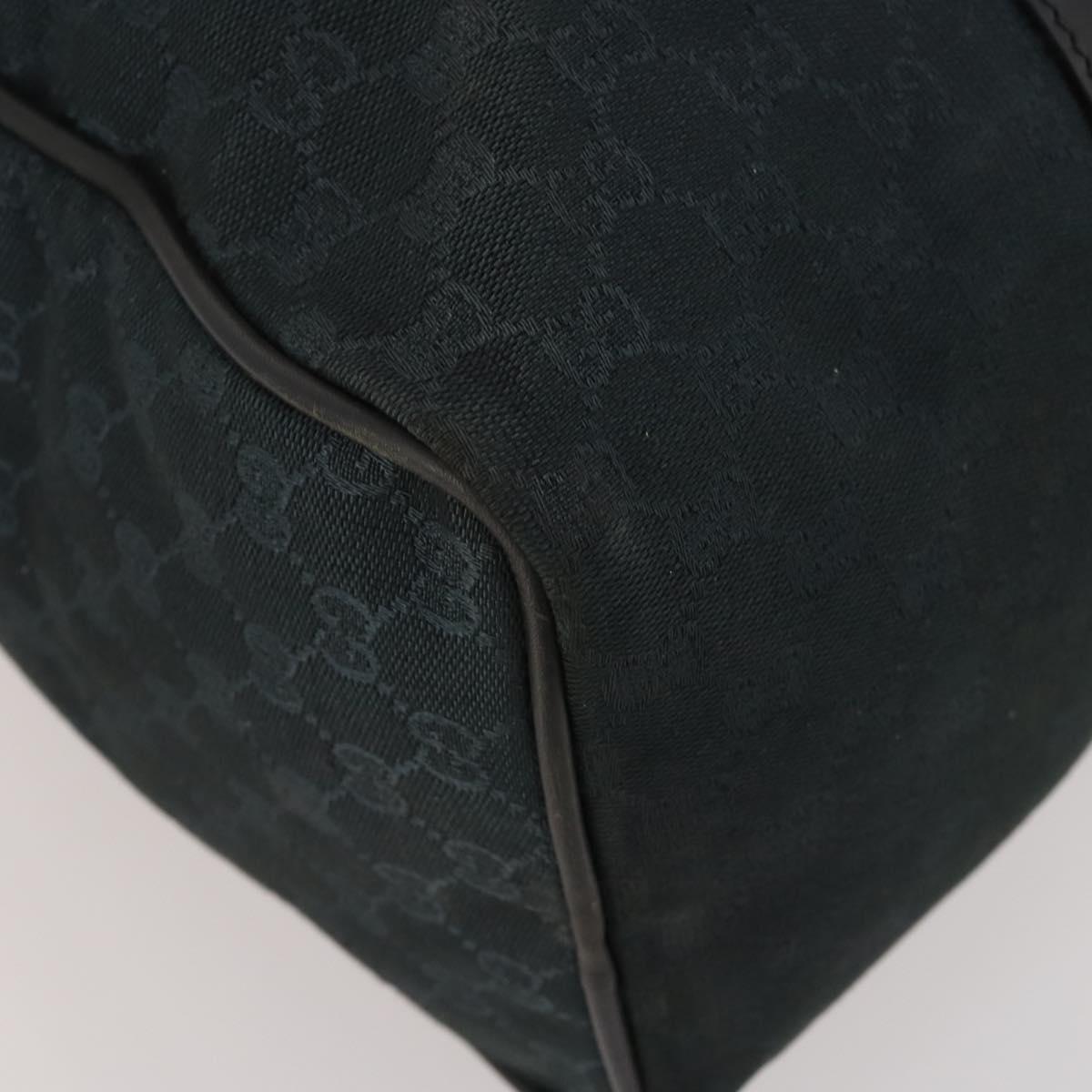 GUCCI GG Canvas Boston Bag Black Gold Auth 181766