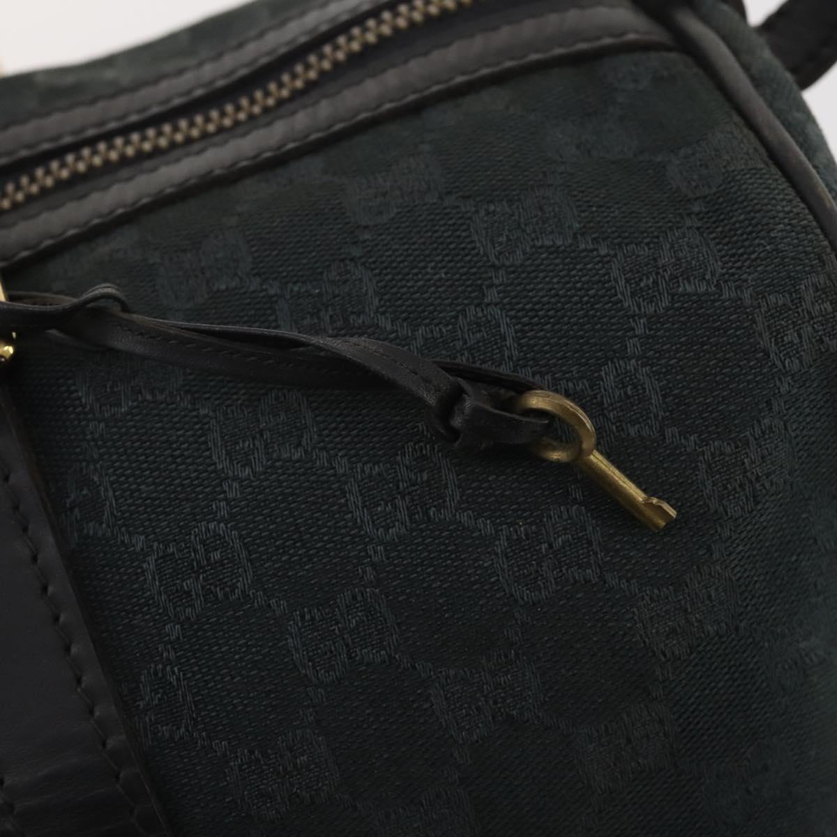 GUCCI GG Canvas Boston Bag Black Gold Auth 181766