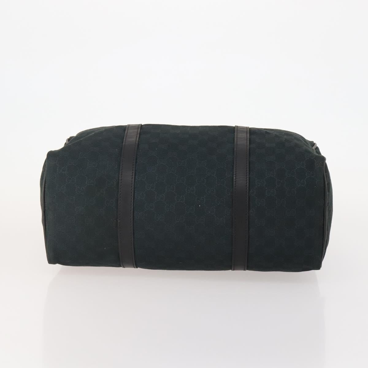 GUCCI GG Canvas Boston Bag Black Gold Auth 181766