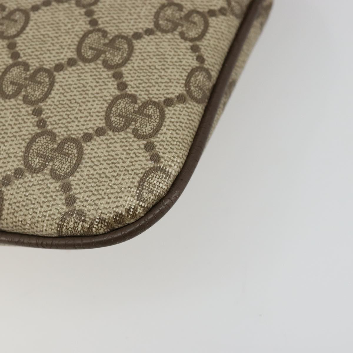 GUCCI GG Supreme Web Sherry Line Bag PVC Beige Gold 904 02 047 Auth 181772