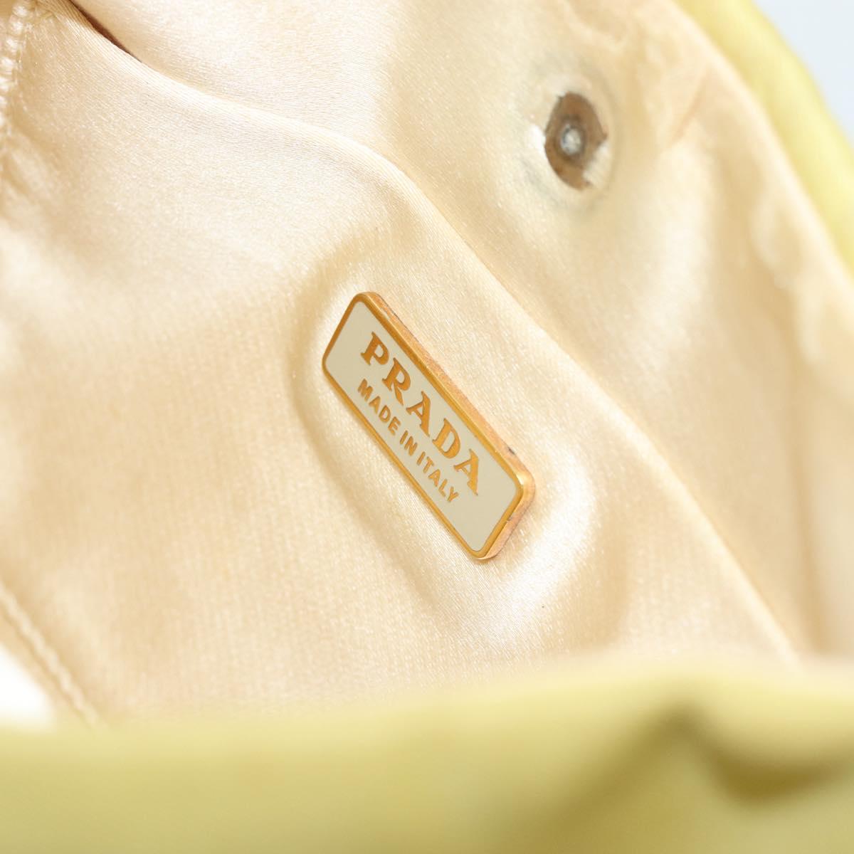 PRADA Chain Shoulder Bag Nylon Yellow Gold Auth 181775A
