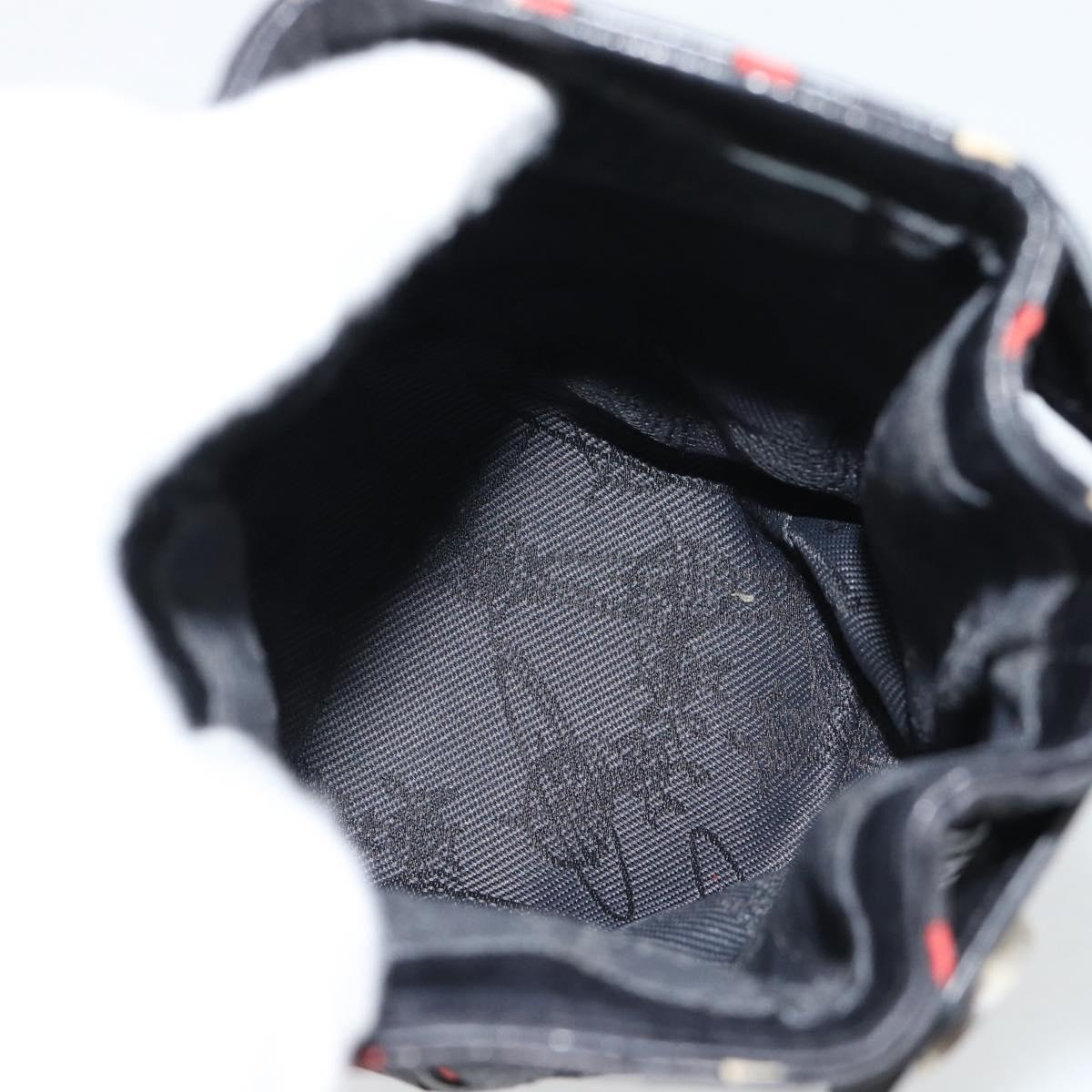Vivienne Westwood Hand Pouch Bag Leather Black Silver Auth 181785A
