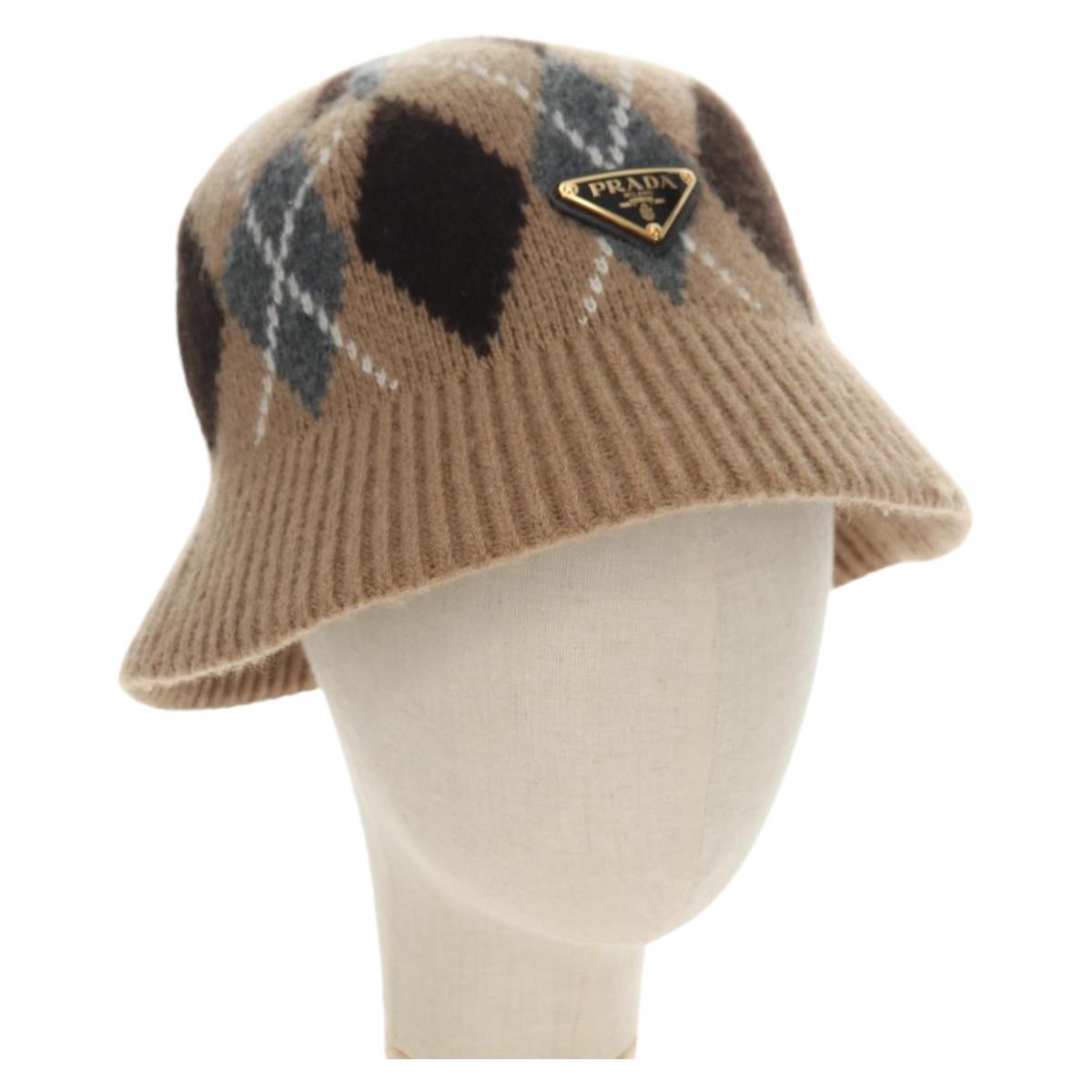 PRADA Cap Wool S Beige Auth 181802M