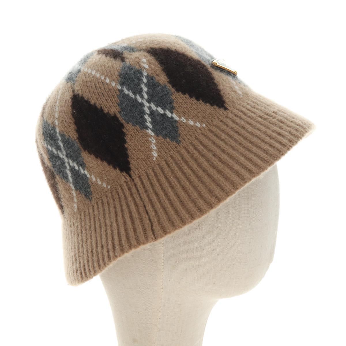 PRADA Cap Wool S Beige Auth 181802M