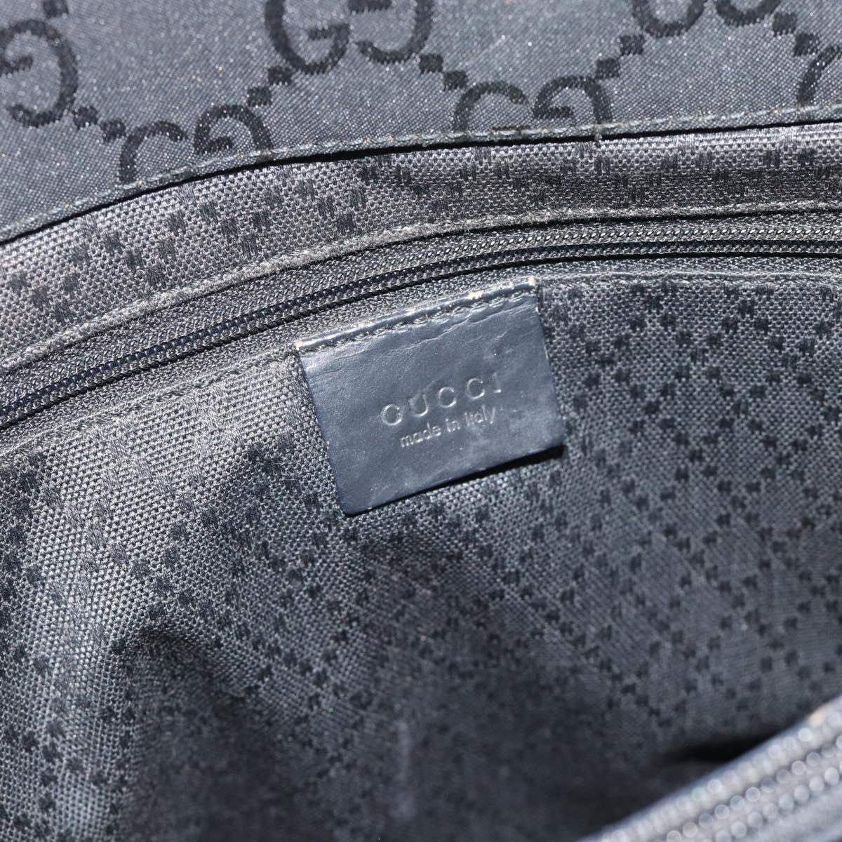 GUCCI GG Canvas Bamboo Hand Bag Black Silver 002 1010 Auth 181803A