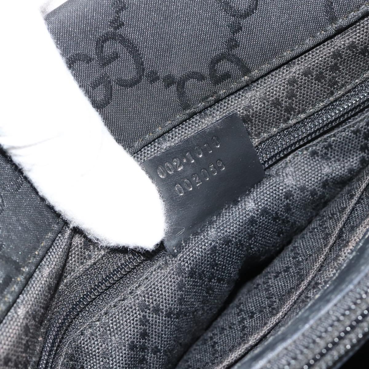 GUCCI GG Canvas Bamboo Hand Bag Black Silver 002 1010 Auth 181803A