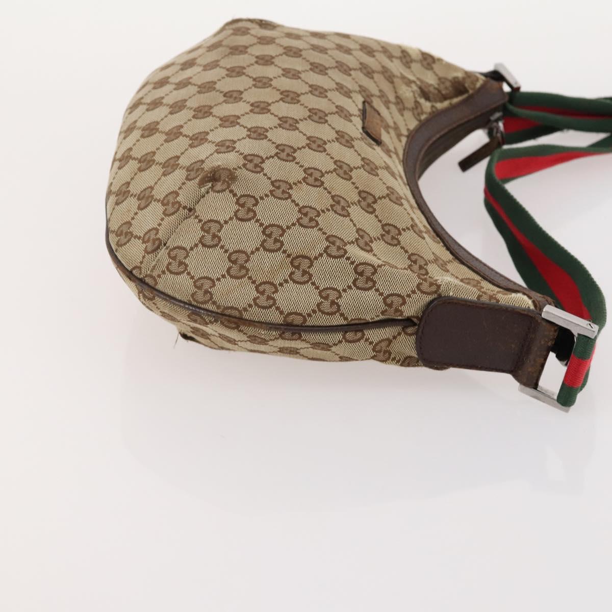 GUCCI GG Canvas Web Sherry Line Bag Canvas 3 Set Beige Red black Auth 181811