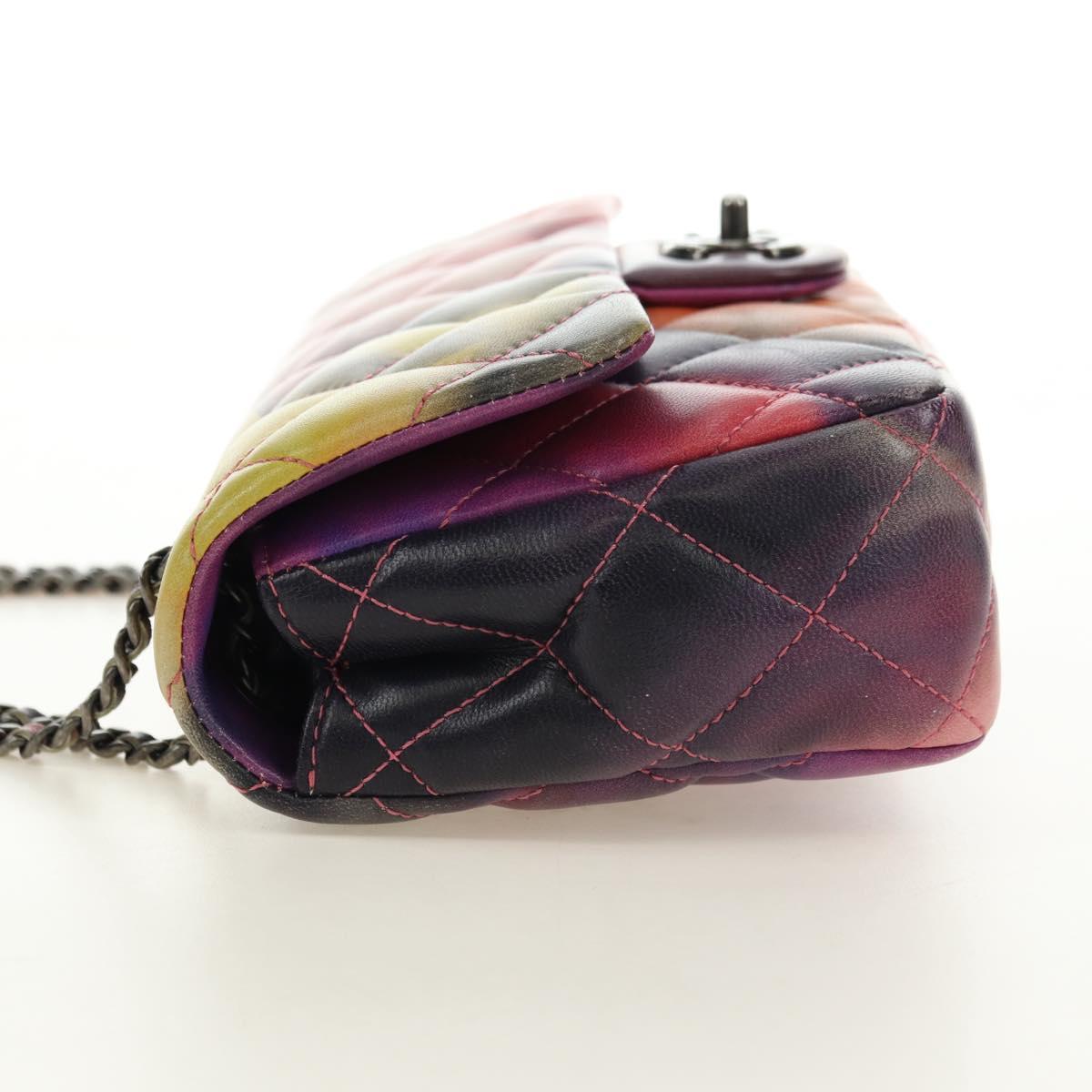 CHANEL Matelasse 22 Chain Shoulder Bag Lamb Skin Multicolor CC Auth 181824SM