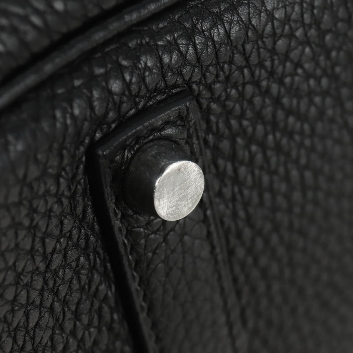 HERMES Birkin 35 Hand Bag Taurillon Leather Black Silver Auth 181827SM