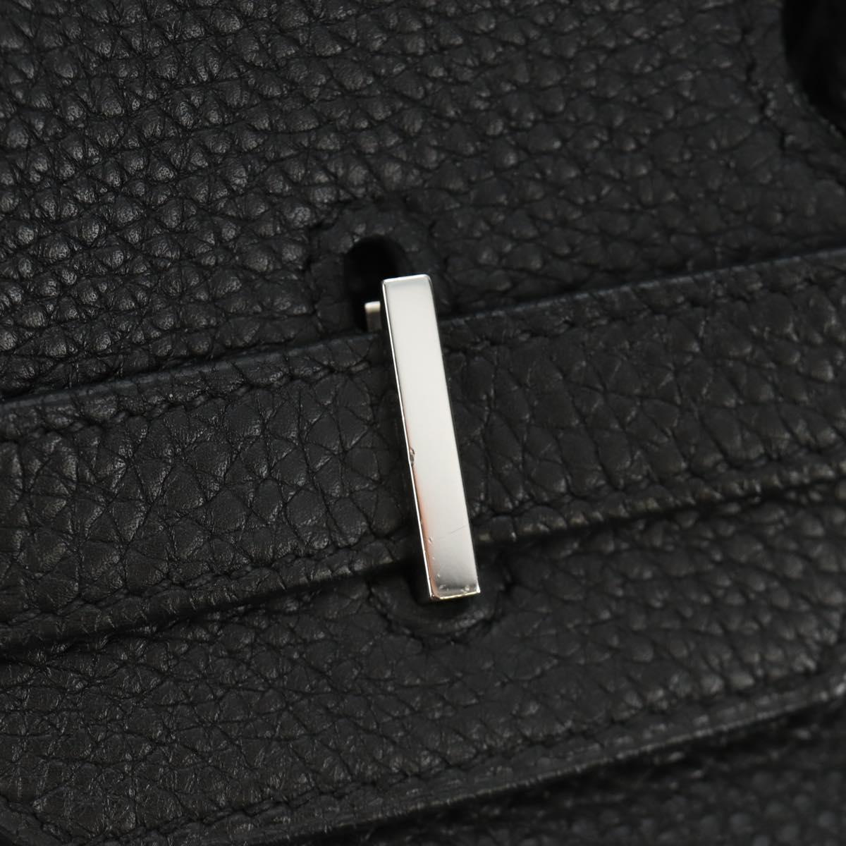 HERMES Birkin 35 Hand Bag Taurillon Leather Black Silver Auth 181827SM