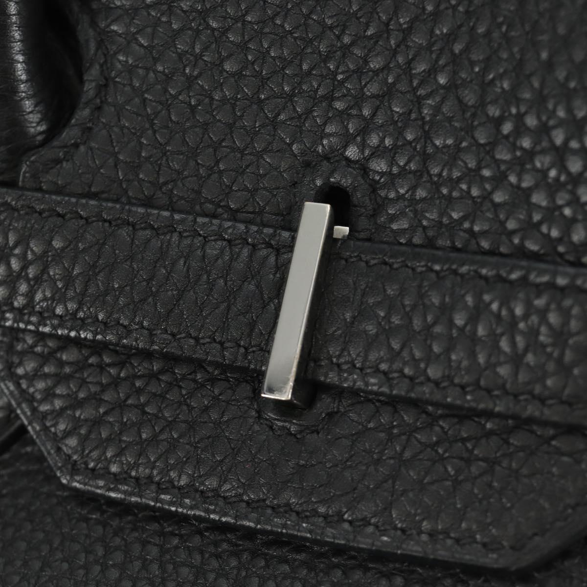 HERMES Birkin 35 Hand Bag Taurillon Leather Black Silver Auth 181827SM