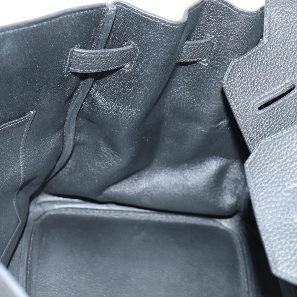 HERMES Birkin 35 Hand Bag Taurillon Leather Black Silver Auth 181827SM