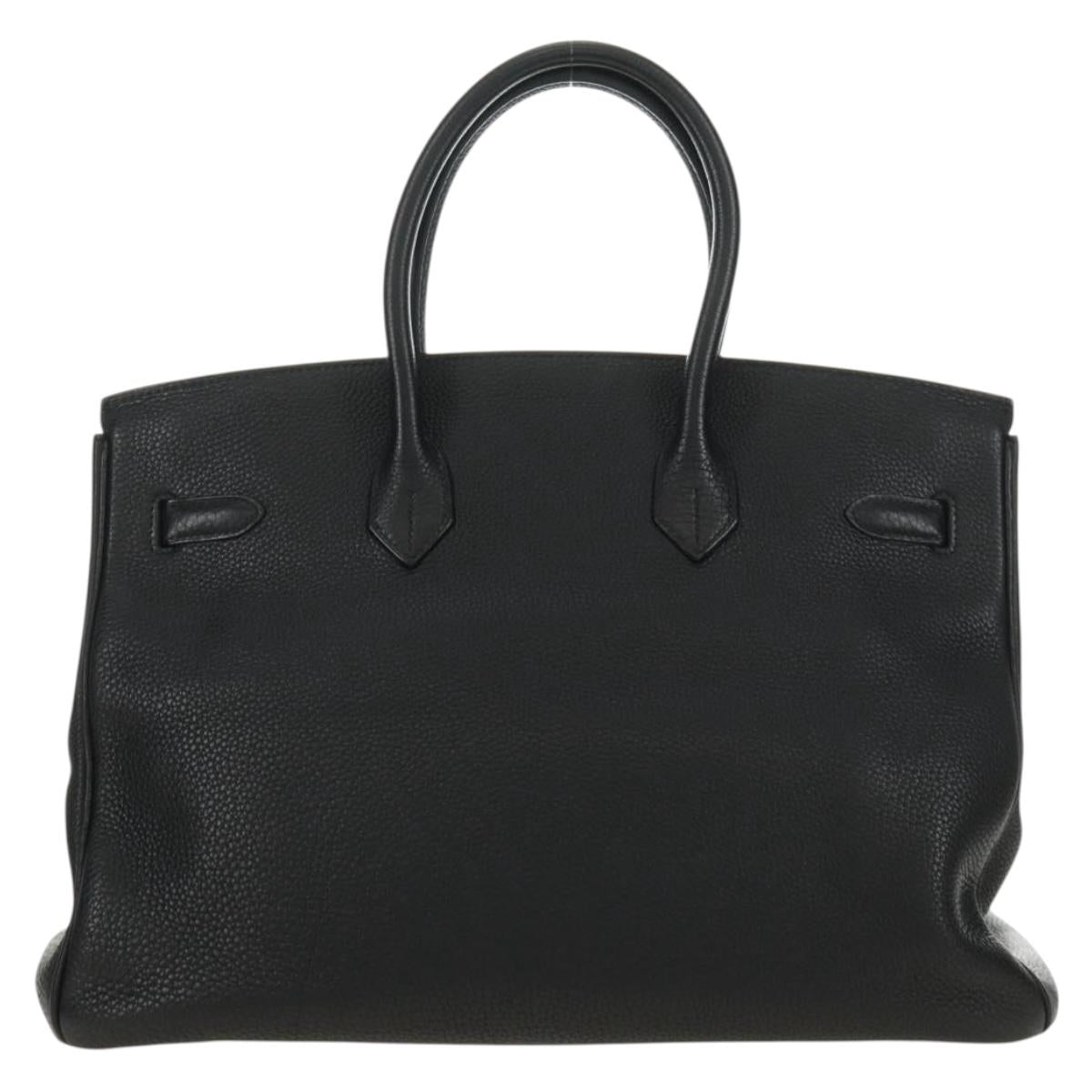 HERMES Birkin 35 Hand Bag Taurillon Leather Black Silver Auth 181827SM