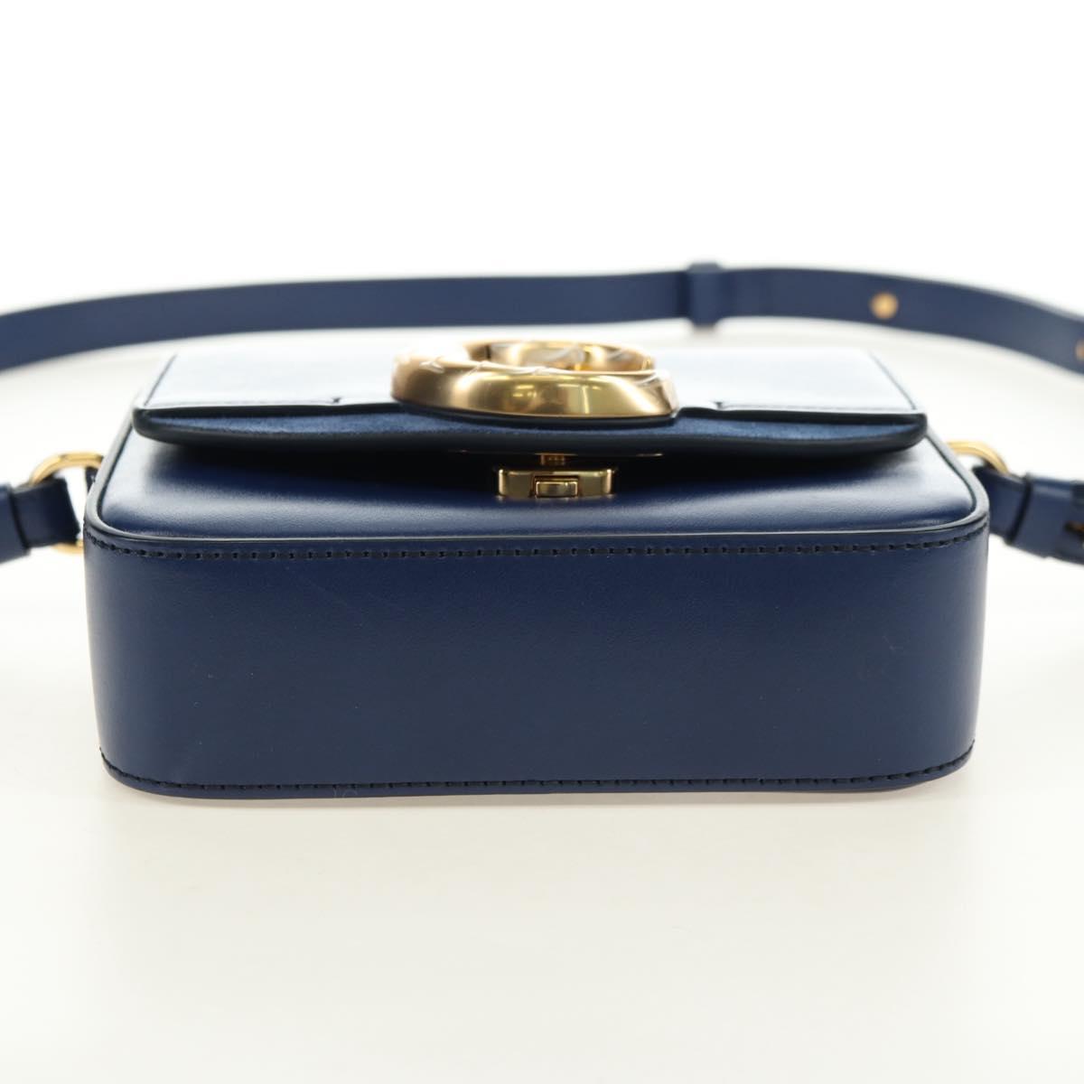 Chloe Chloe C Hand Bag Leather 2way Blue Gold Auth 181830M